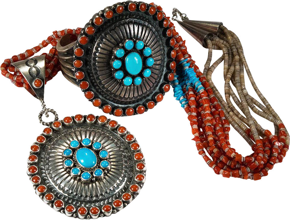 Lee Brown Native American Navajo Signed Sterling Turquoise - Navajo Necklace (973x973), Png Download