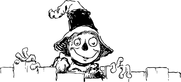How To Set Use Scare Crow Icon Png - Wizard Of Oz Clip Art Black And White (600x272), Png Download