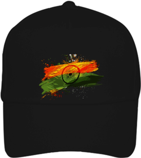 Tricolor Indian Flag Cap - Cap With Indian Flag (284x426), Png Download