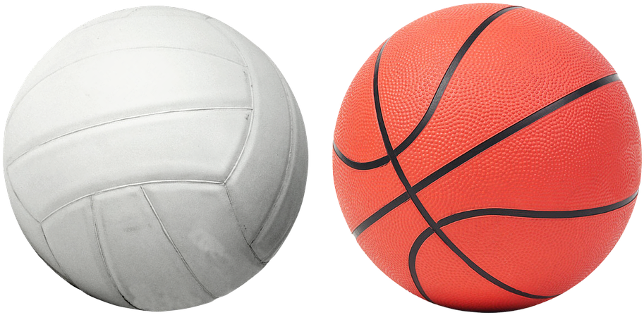 Volleyball, Basketball, Ball, Game, Basket, Net, Sports - Volleyball Ball And Basketball Ball (960x481), Png Download