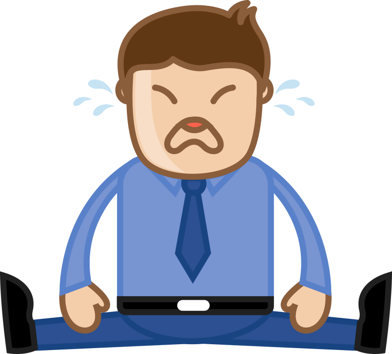 Man Crying Deadlines Concept Office Corporate Cartoon - Imagenes De Hombre Triste Animado (800x723), Png Download