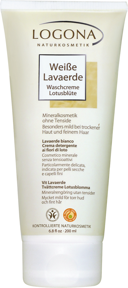 White Kaolin Lotus Flower Wash Cream - Logona Natural Body Care Hair Care - Mineral Hair Cleansers (445x1000), Png Download