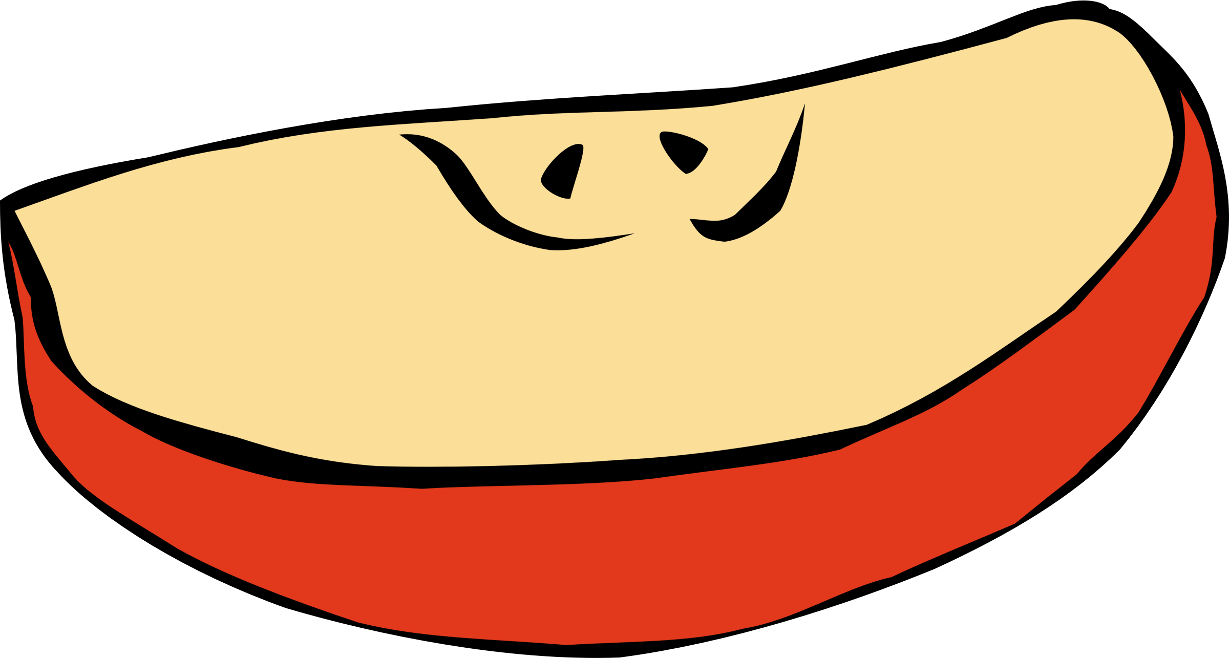 Big Image - Apple Slice Clip Art (2400x1285), Png Download