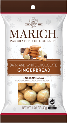 Dark & White Chocolate Gingerbread - Marich Chocolate Milk Chocolate, Salted Almonds - 2.3 (600x600), Png Download