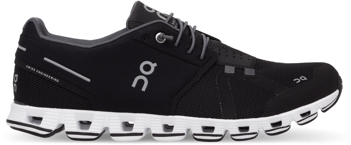 Womens On Cloud Running Shoe | Black/white (1200x1200), Png Download