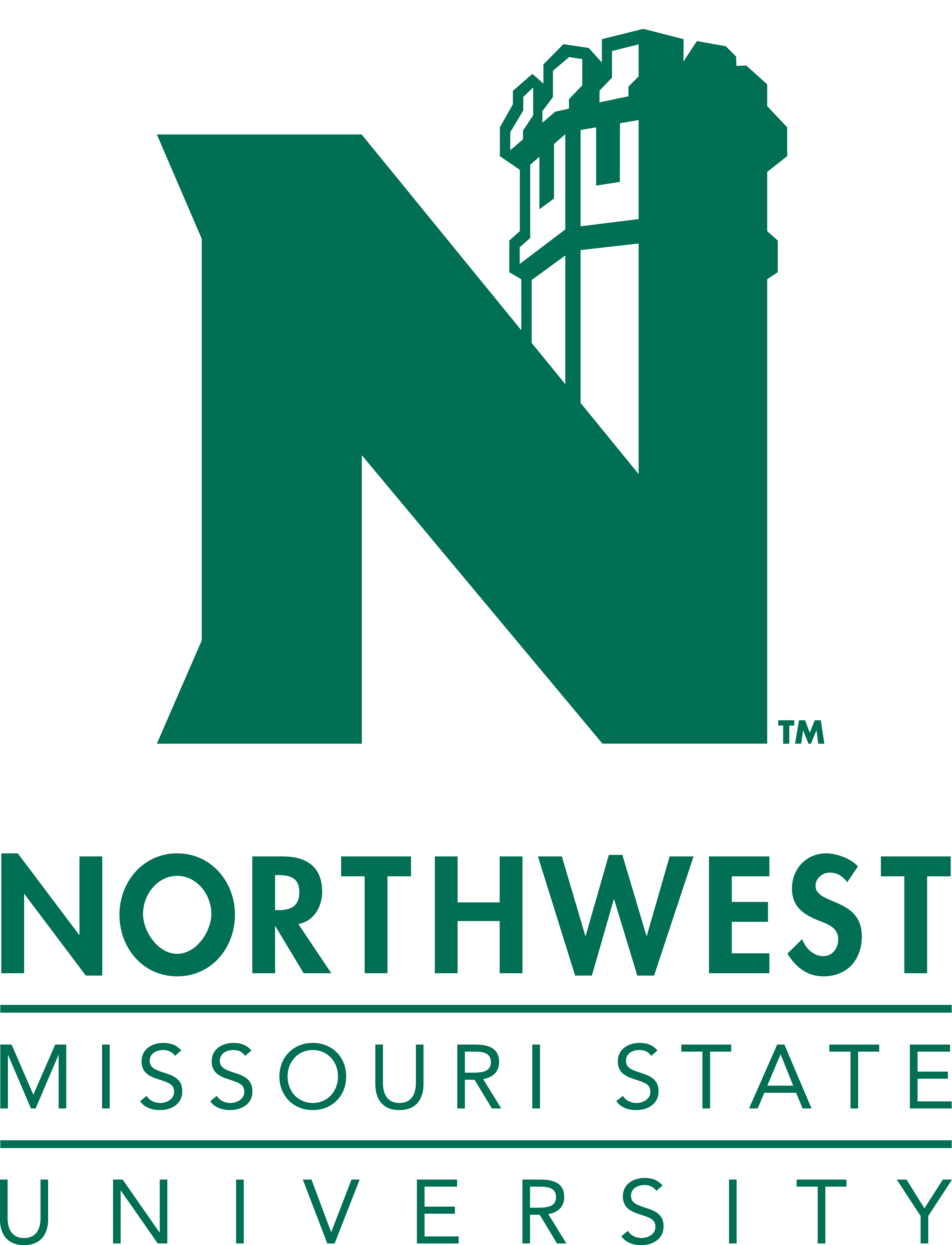 N Triple-stacked - Northwest Missouri State University (3600x4705), Png Download