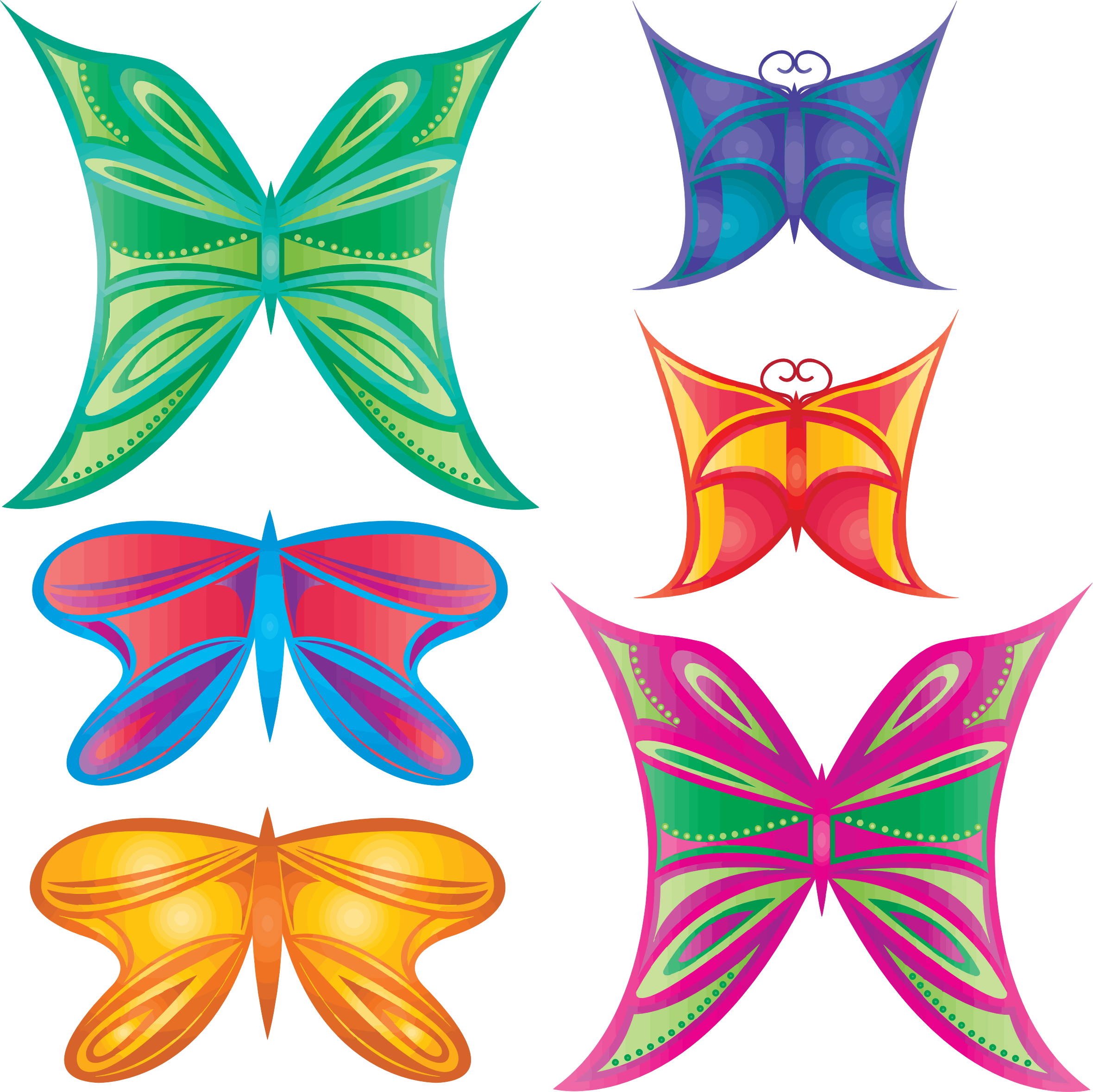 This Free Icons Png Design Of Colorful Abstract Butterflies (2360x2358), Png Download