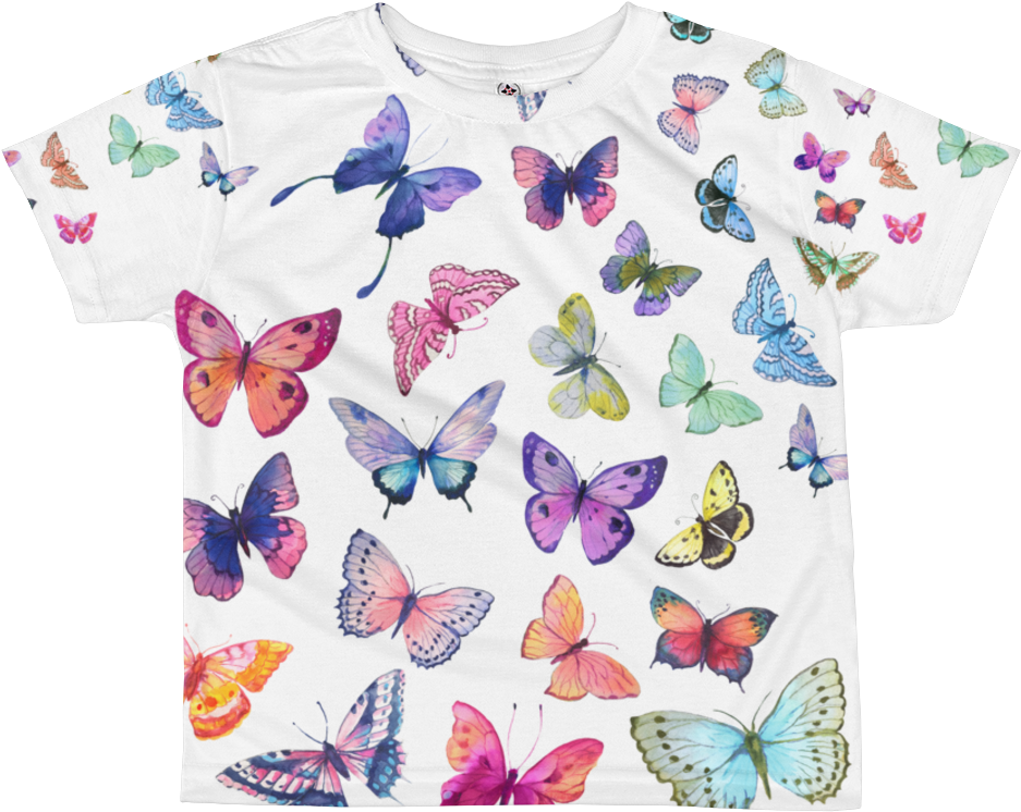 Butterfly Swarm All Over Kids Sublimation T Shirt - Confetti T-shirt (1000x1000), Png Download