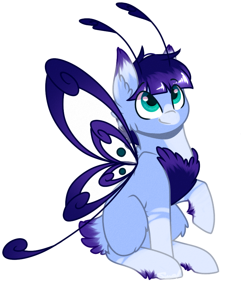 Cloud Drawings, Butterfly Pony, Butterfly Wings, Grottoling, - Cartoon (891x1045), Png Download