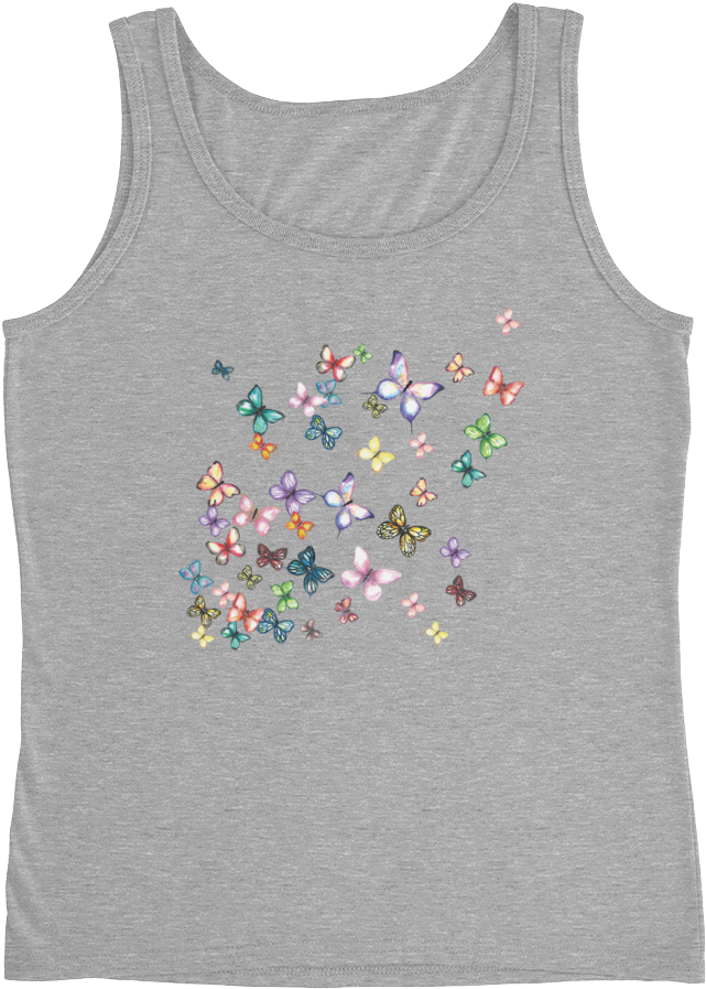 Butterfly Swarm Ladies Tank - Shirt (1000x1000), Png Download