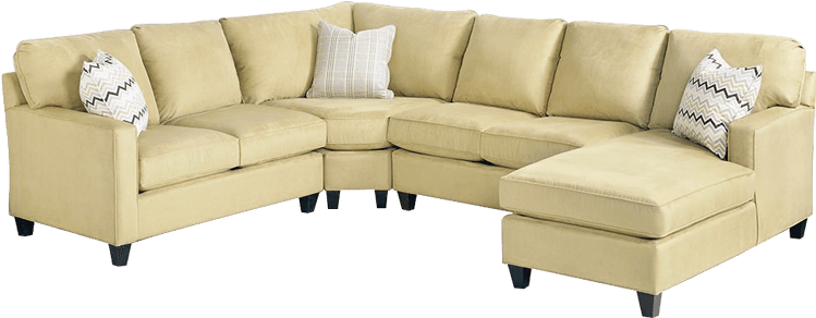 U Shaped Sectional Sofa With Conical Block Legs - Couch (800x400), Png Download