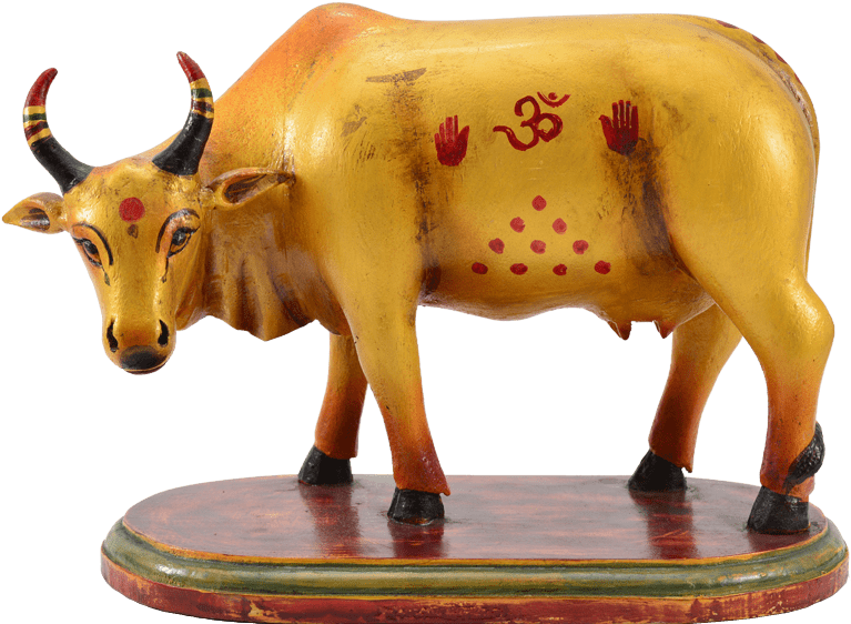 Golden Cow Figurine 1 - Bull (800x800), Png Download