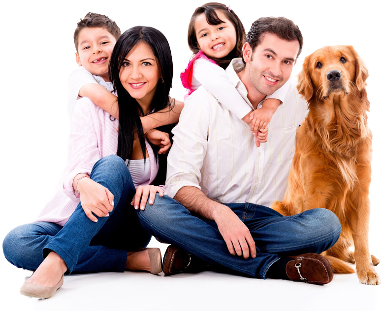 Family And Dog Png (780x633), Png Download