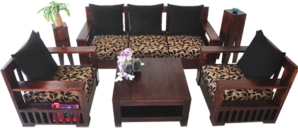 Global Furniture Gfi Wooden Sofa - 3 Seater Wooden Sofa Latest Designs (600x600), Png Download