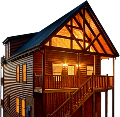 Wooden House Psd - Iki Katlı Ahşap Evler (400x390), Png Download