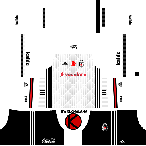 Besiktas J - K - 2017/18 - Dream League Soccer Kits - Kit Dream League Soccer 2018 (509x510), Png Download