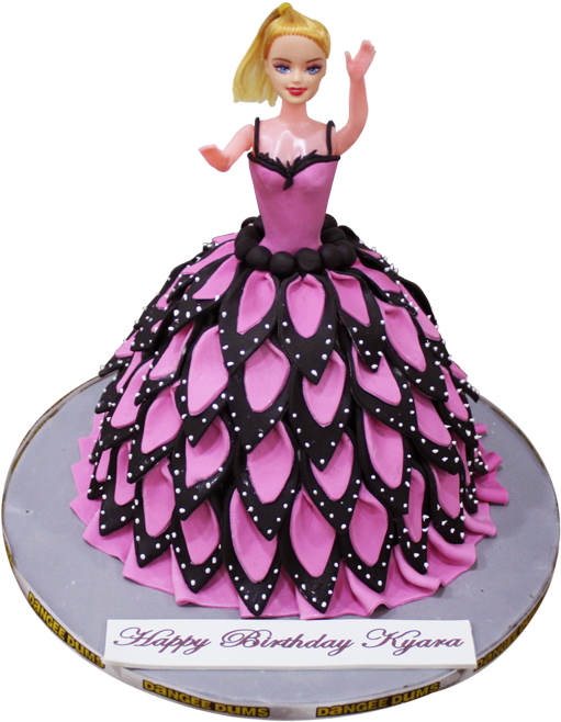 Download Pink Black Barbie Doll Cake Barbie Doll Cake Png Full Size Png Image Pngkit