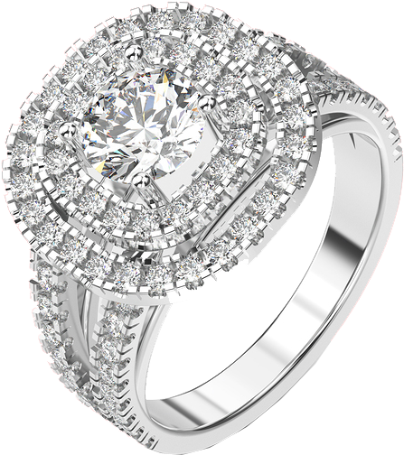 Gold Diamond Engagement Weddning Rings - Jewellery Store (714x674), Png Download