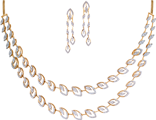 Mine Diamond Jewellery - Gold Layered Ball Necklace (534x479), Png Download