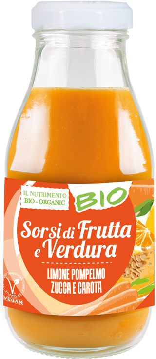 Veggie&fruit Drink With Lemon Grapefruit Pumpkin And - Smoothie Arancione - Sorsi Di Frutta E Verdura (320x755), Png Download