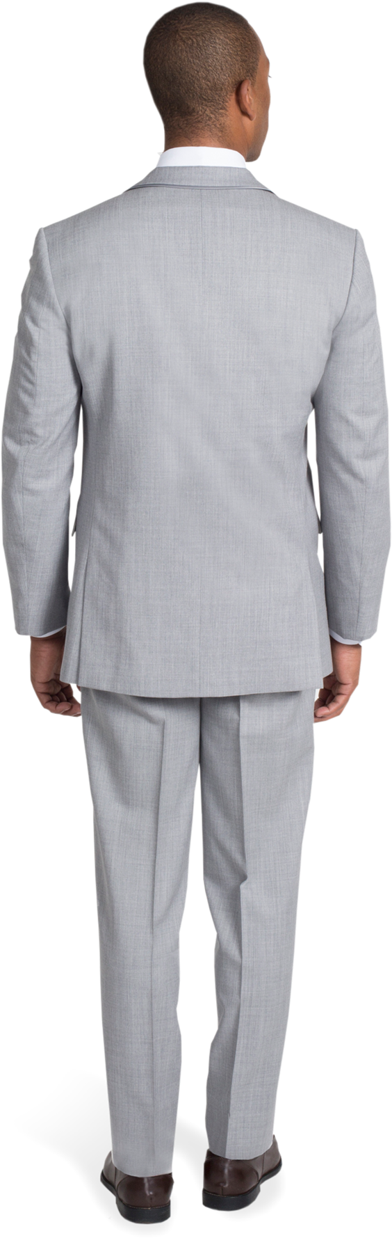 Heather Grey Notch Lapel Suit - Gray Back Suit (1188x1980), Png Download