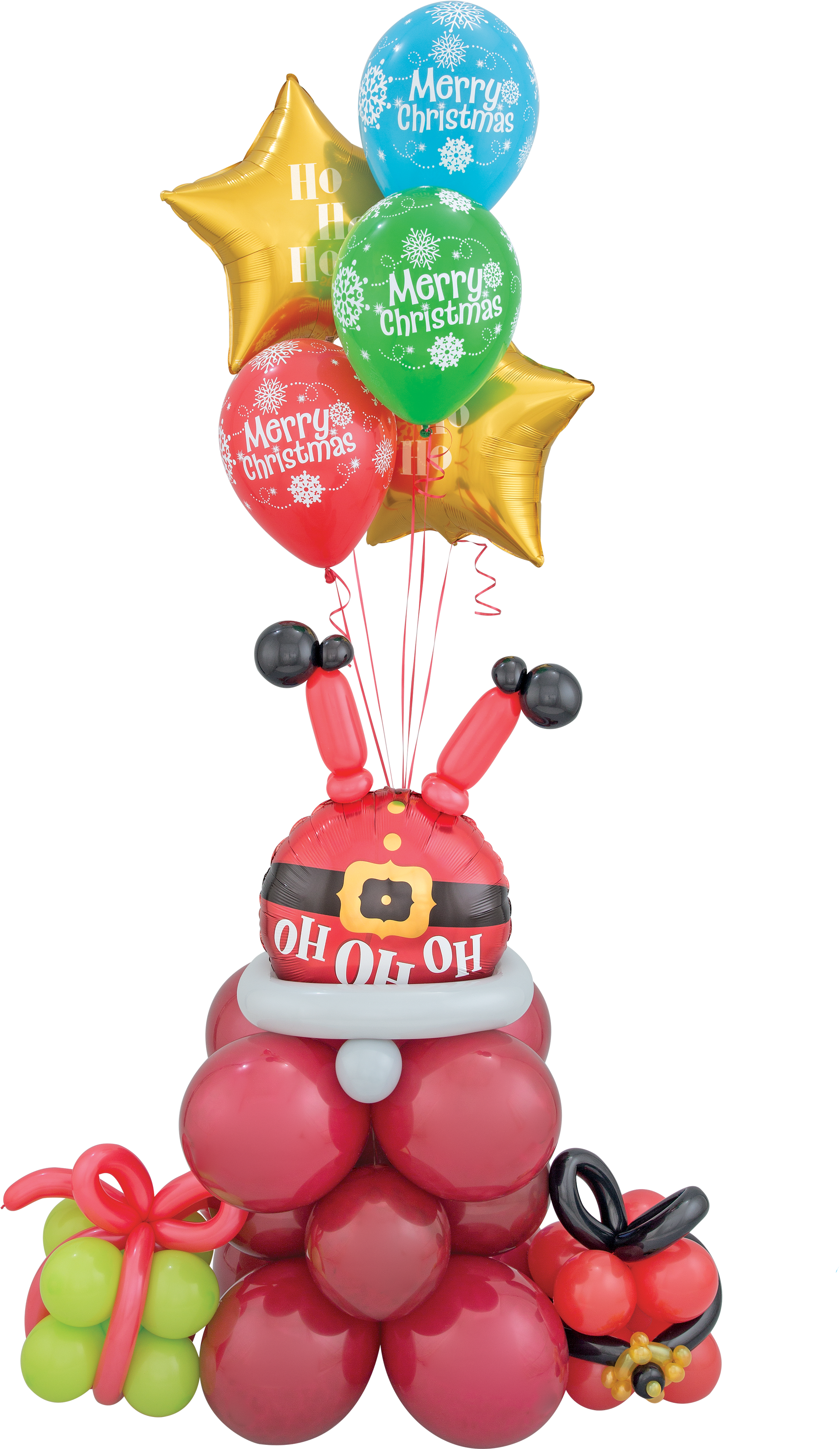 Santa Balloon Bouquet - Ho Ho Ho (2400x3200), Png Download