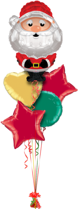 Santa Christmas Shape Christmas Balloon - 36" Santa Christmas Shape Balloon - Mylar Balloons (286x686), Png Download