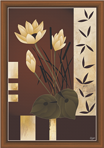 Krista Sewell - Lotus Silhouette I Canvas (500x500), Png Download