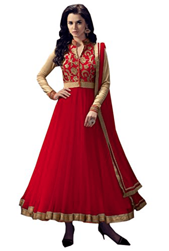 Rj080 E - Pink Net Anarkali Suit (510x510), Png Download