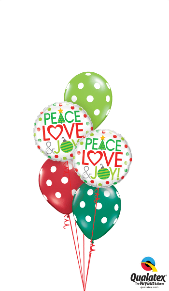 Peace Love & Joy Balloon Bouquet - 06" Qualatex Latex Quicklink Orange 50 Count - Latex (350x600), Png Download