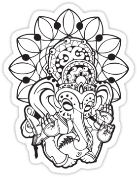 "ganesh " Stickers By Nate Luna - Drawing (375x360), Png Download