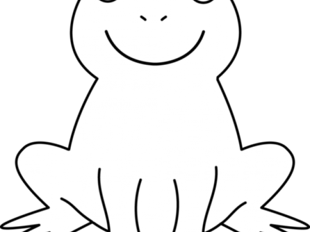 Frog Cartoon Outline - Clip Art (640x480), Png Download