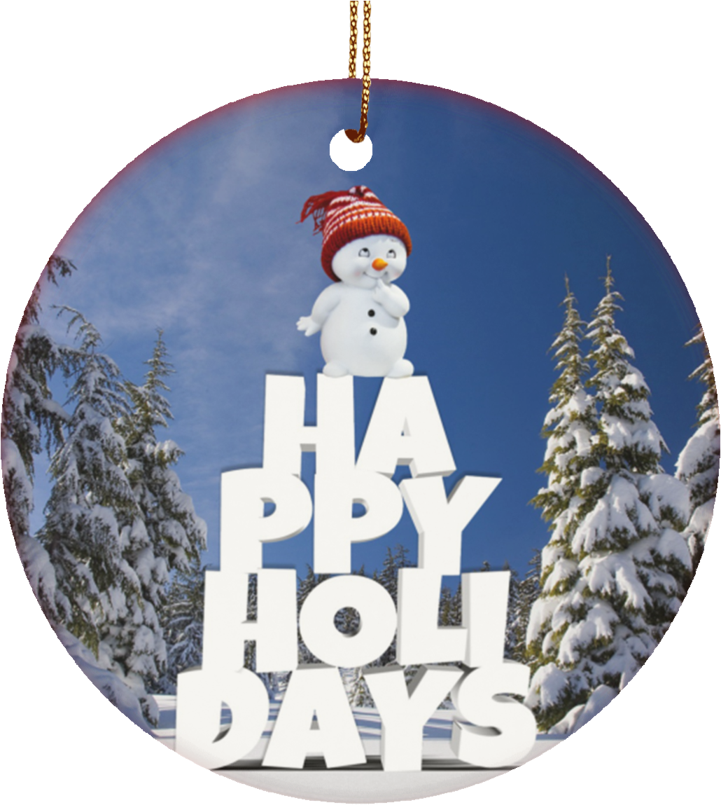Crafted Ceramic Christmas Tree Ornament Snow Baby Happy - English Dutch Bible No14 (1155x1155), Png Download