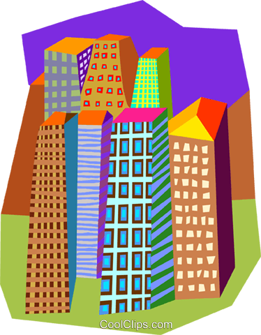 Apartment Buildings Royalty Free Vector Clip Art Illustration - Embouteillage Paris (374x480), Png Download