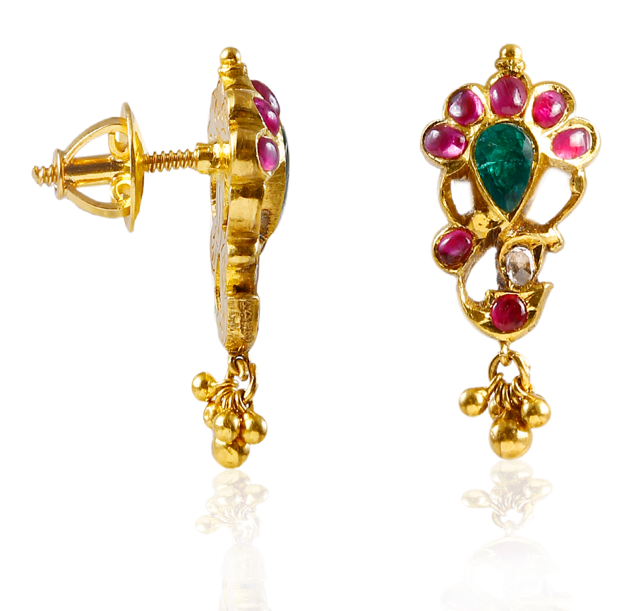 Lord Ganesha Gemstone Earrings - Earrings (1000x1000), Png Download