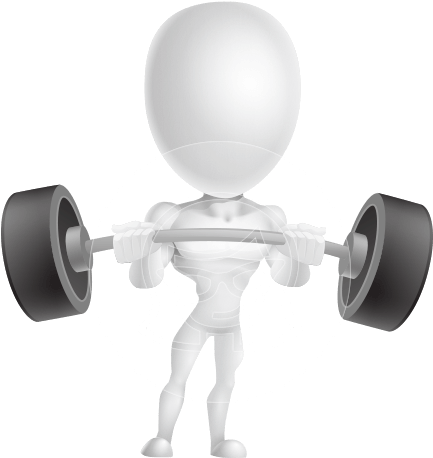 3d, Man - 3d White Man Barbell Png (437x464), Png Download