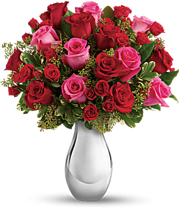 True Romance Bouquet With Red Roses (368x460), Png Download