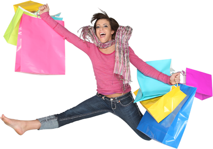 5 Ways To Save On Back To School Clothes // By Rebekah - Girl Shopping Image Png (420x294), Png Download
