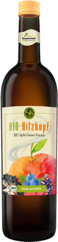 Hitzkopf Organic Apple-berry Punch Without Alcohol - Glass Bottle (244x800), Png Download
