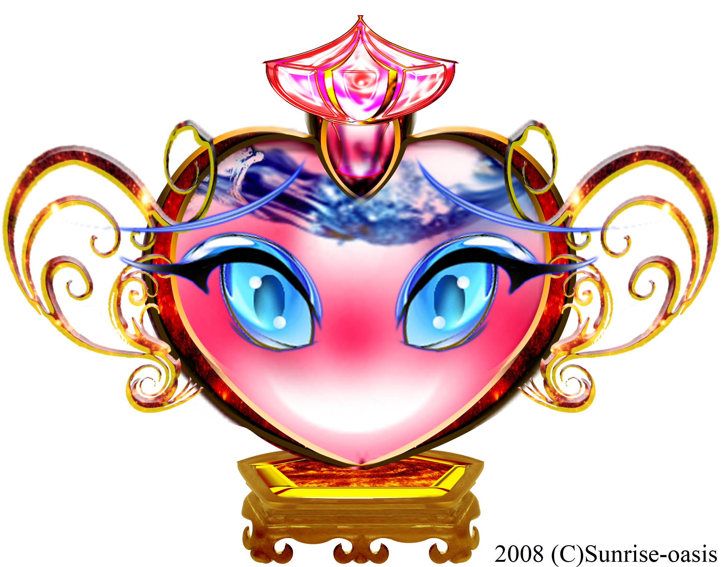 Heart Container - Sunrise-oasis - Genie Bottle (2392x2044), Png Download
