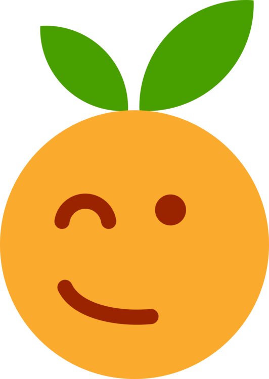 Wink Smiley Emoticon Fruit - Orange Winking (532x750), Png Download