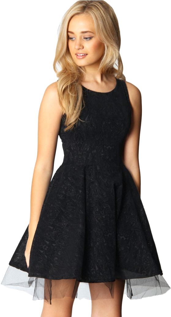 The Christmas Countdown Challenge Has Been Designed - Girl In Black Dress Png (687x1030), Png Download