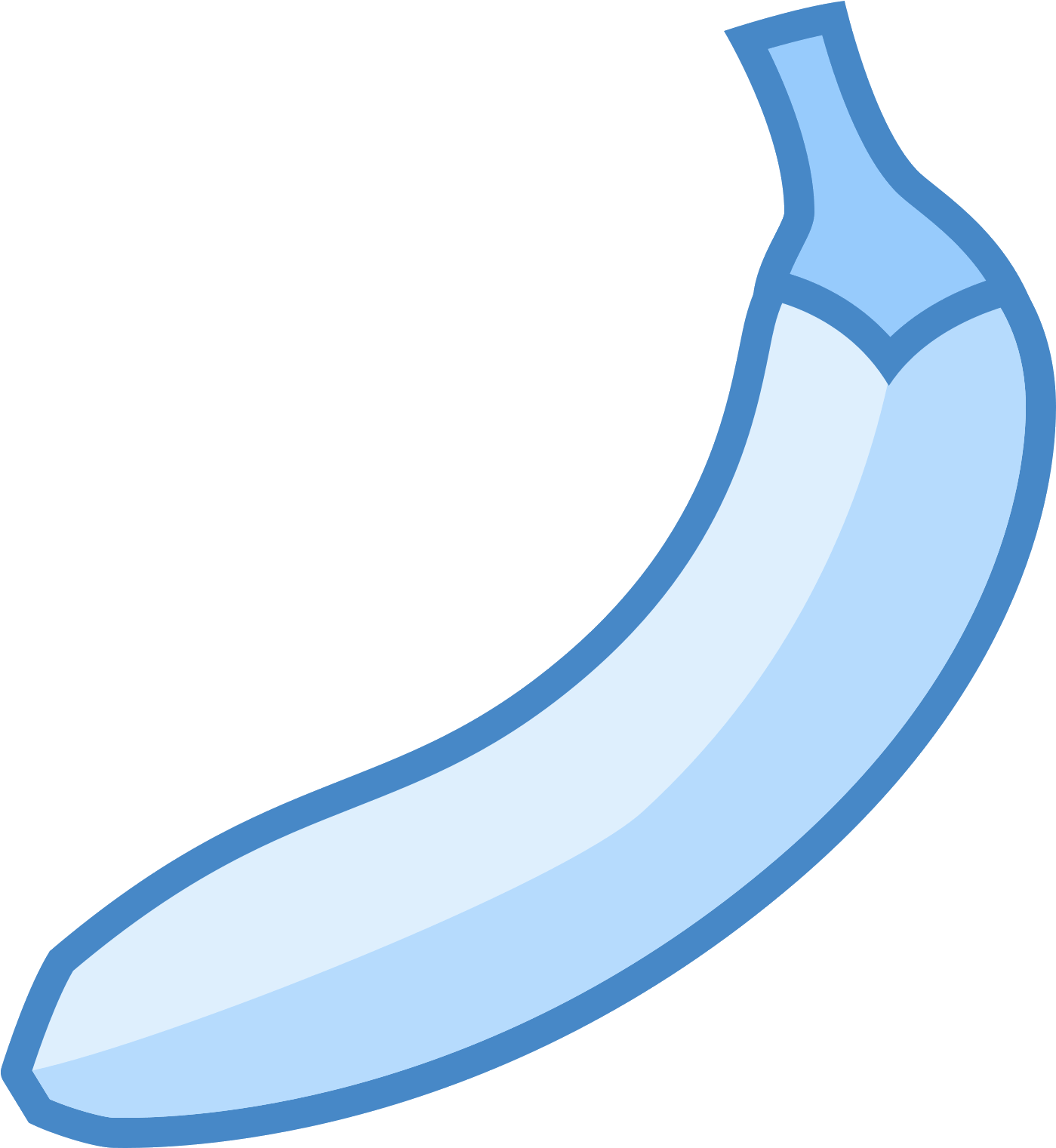 This Is A Drawing Of A Single Banana - Banana (1600x1600), Png Download