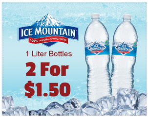 Ice Mountain 100% Natural Spring Water - 12 Pack, 12 (498x265), Png Download