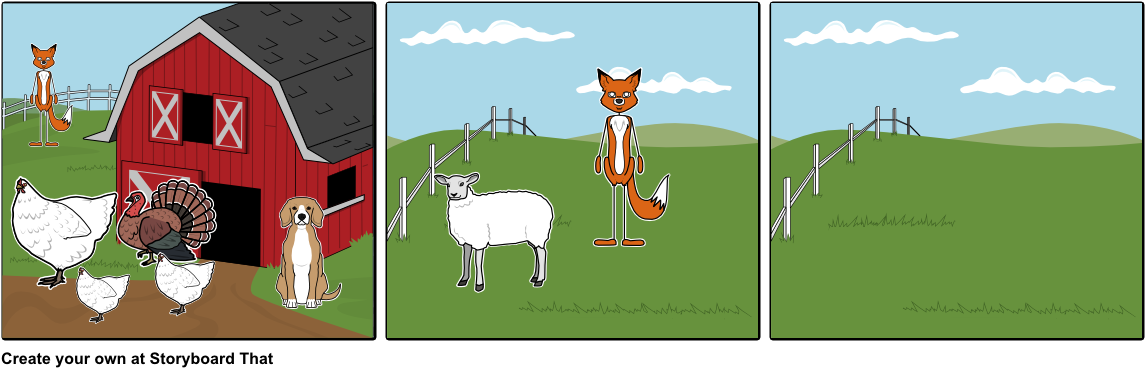 Sly Fox And Chicks - Cartoon (1164x385), Png Download