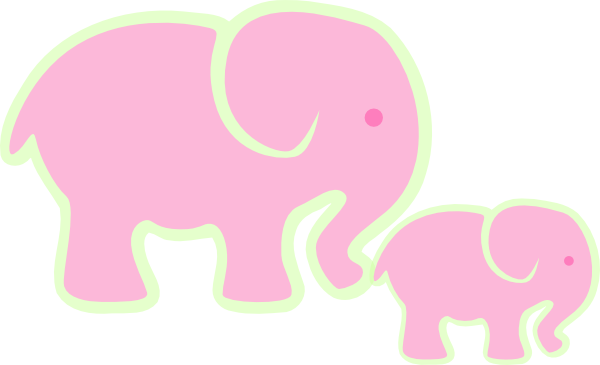 How To Set Use Pink Elephant And Baby Icon Png - Clip Art (600x365), Png Download