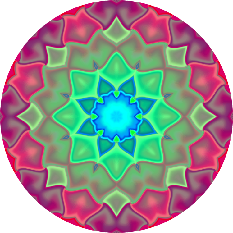 Mandala 21 Kaleidoscope Light Color - Nfl Christmas Fabric Ornaments (750x750), Png Download