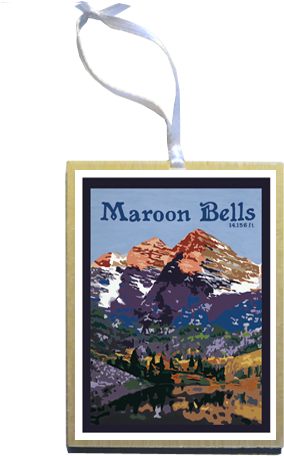 Maroon Bells Art (346x486), Png Download