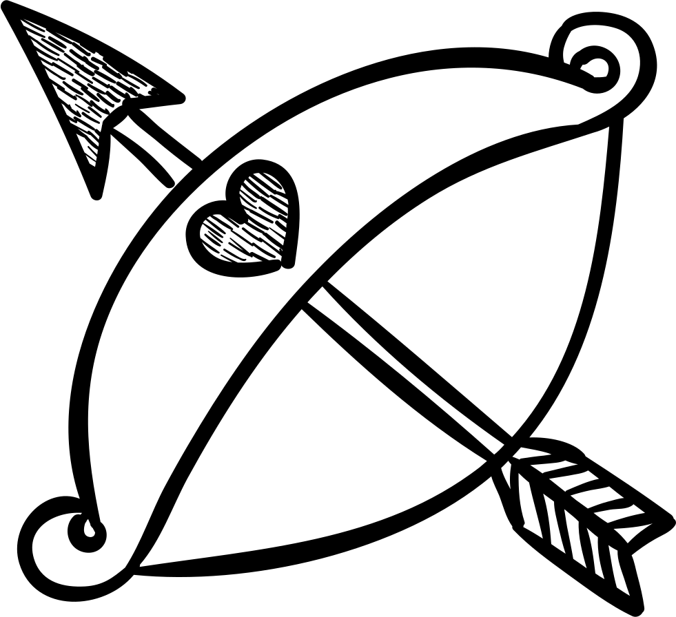 Love Arrow And Bow Comments - Cupid Arrow And Bow Transparent (981x896), Png Download