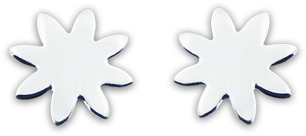 Sterling Silver Small Flowers Stud Earrings - Vector Graphics (550x550), Png Download